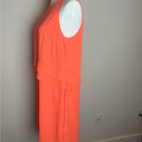 Banana Republic Sleeveless Layered Shift Dress Size 10 | Bright Orange - Picture 4 of 15
